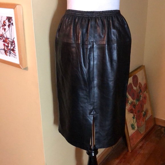 SIENA New York sz Medium Leather Black Elastic NEW - Picture 3 of 9